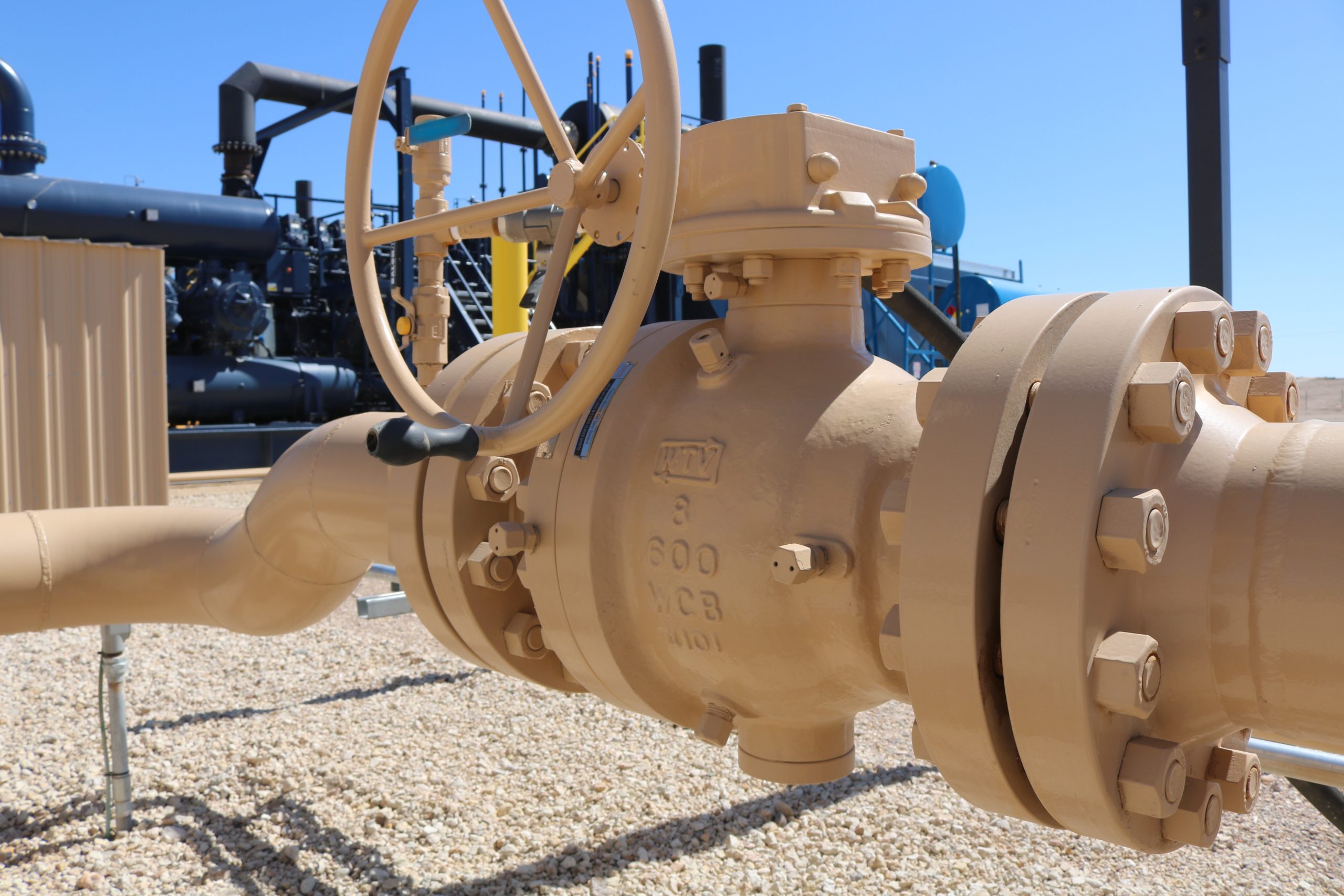 oilfield valve on location gas plant processing compressor
